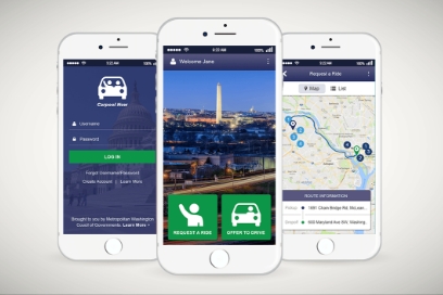 Carpool Now mobile app screen